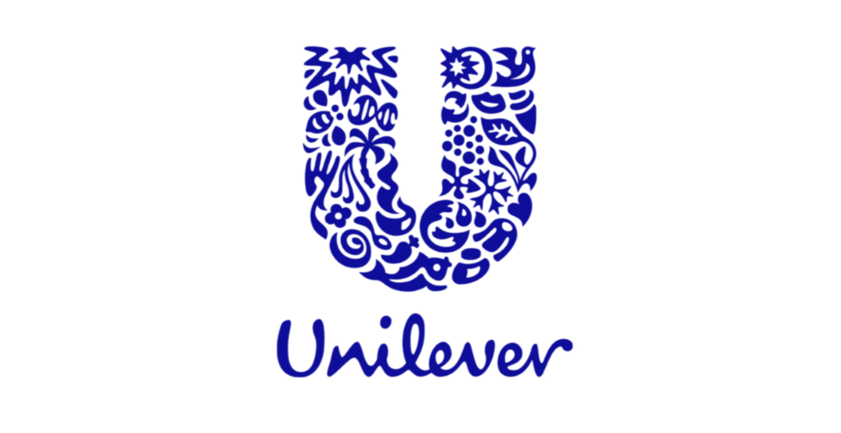 大きなUの字の下に筆記体で”Unilever”と書かれたユニリーバのロゴ